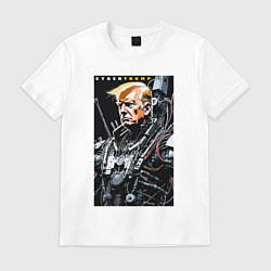 Футболка хлопковая мужская Cyber Trump - ai art fantasy, цвет: белый