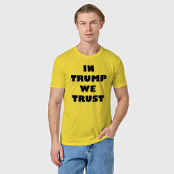 Футболка хлопковая мужская In Trump we trust - slogan, цвет: желтый — фото 2