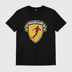 Футболка хлопковая мужская Soccer club, цвет: черный