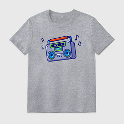 Футболка хлопковая мужская Музыкальный бумбокс, цвет: меланж