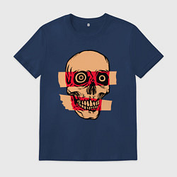 Футболка хлопковая мужская Череп рентген, цвет: тёмно-синий