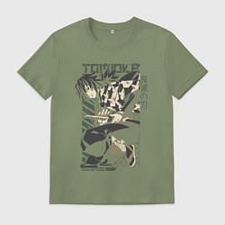 Футболка хлопковая мужская Клинок рассекающий демонов Гиа Giyu Tomioka, цвет: авокадо