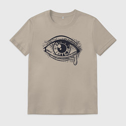 Футболка хлопковая мужская Плачущий глаз, цвет: миндальный