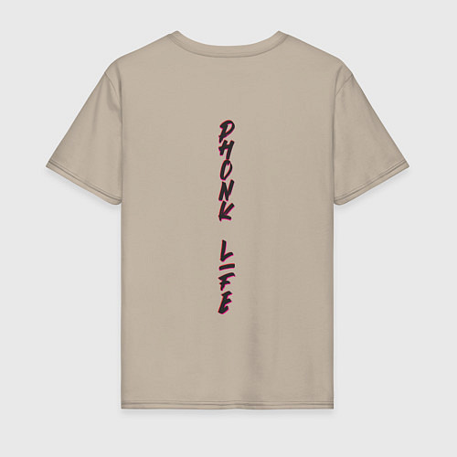 Мужская футболка Phonk life чёрный / Миндальный – фото 2