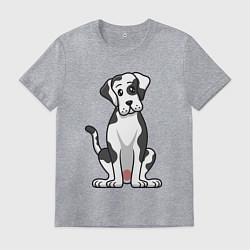 Футболка хлопковая мужская Милый дог, цвет: меланж