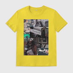 Футболка хлопковая мужская Журналист эстетика, цвет: желтый