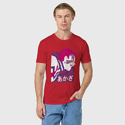 Футболка хлопковая мужская Клинок рассекающий демонов Акадза, цвет: красный — фото 2