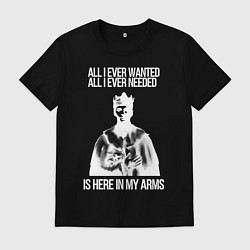 Футболка хлопковая мужская In my arms белый, цвет: черный