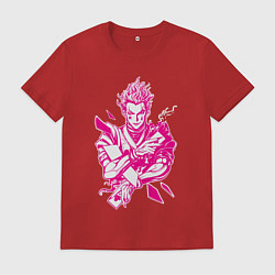 Футболка хлопковая мужская Hunter x Hunter Хисока розовый, цвет: красный