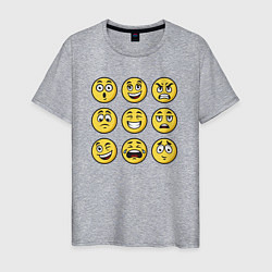Футболка хлопковая мужская Smiles 3x3, цвет: меланж