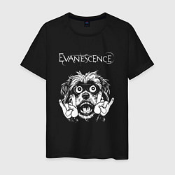 Футболка хлопковая мужская Evanescence rock dog, цвет: черный