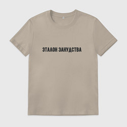 Футболка хлопковая мужская Эталон занудства, цвет: миндальный