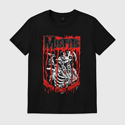 Футболка хлопковая мужская Misfits death comes ripping, цвет: черный