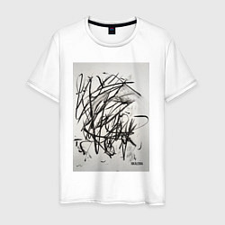 Футболка хлопковая мужская Abstract flow, цвет: белый