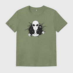 Футболка хлопковая мужская Гуманоид, цвет: авокадо