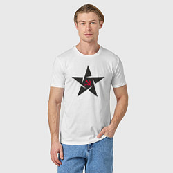 Футболка хлопковая мужская Black star USSR, цвет: белый — фото 2