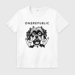 Футболка хлопковая мужская OneRepublic - rock dog, цвет: белый