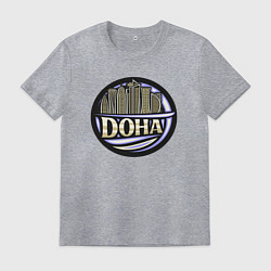 Футболка хлопковая мужская Катар - Доха, цвет: меланж