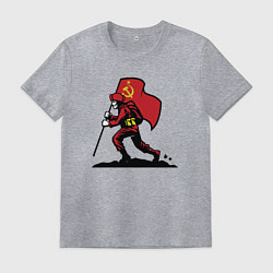 Футболка хлопковая мужская Солдат СССР, цвет: меланж