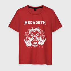 Футболка хлопковая мужская Megadeth rock dog, цвет: красный