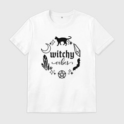 Футболка хлопковая мужская Witchy vibes, цвет: белый