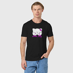 Футболка хлопковая мужская Hello titty кошечка, цвет: черный — фото 2