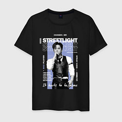 Футболка хлопковая мужская Stray kids Changbin streetlight, цвет: черный