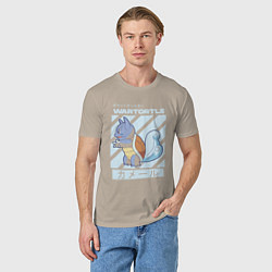 Футболка хлопковая мужская Покемоны Вартортл Wartortle, цвет: миндальный — фото 2