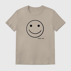 Футболка хлопковая мужская Help me, цвет: миндальный