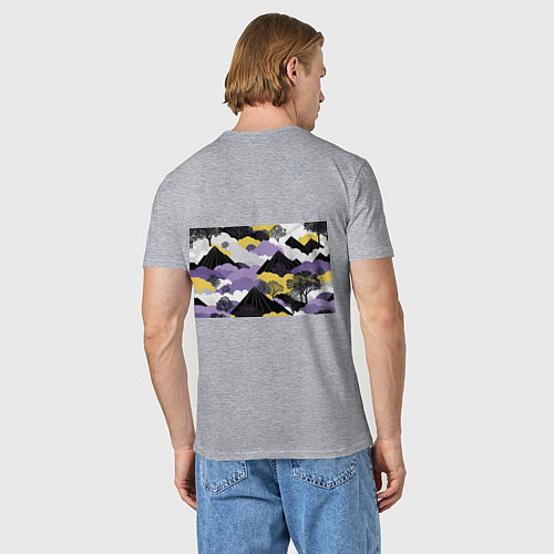 Мужская футболка Япония горы / Меланж – фото 4