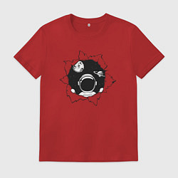 Футболка хлопковая мужская Космос внутри, цвет: красный