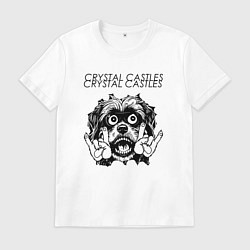 Футболка хлопковая мужская Crystal Castles - rock dog, цвет: белый