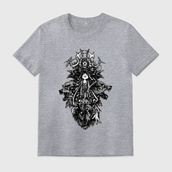 Футболка хлопковая мужская Шаманка и духи природы, цвет: меланж
