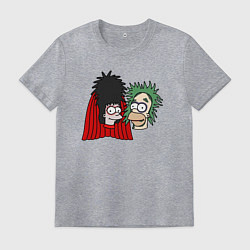 Футболка хлопковая мужская Симпсоны зомби, цвет: меланж