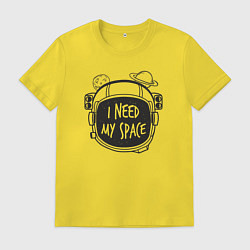 Футболка хлопковая мужская Мне нужен космос, цвет: желтый