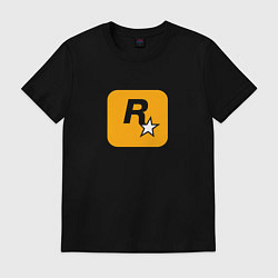 Футболка хлопковая мужская Rockstar logo, цвет: черный