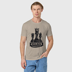 Футболка хлопковая мужская Chess championship, цвет: миндальный — фото 2