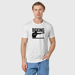 Футболка хлопковая мужская Боксер boxing, цвет: белый — фото 2