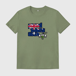 Футболка хлопковая мужская ГТА 5 лого, цвет: авокадо