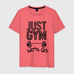 Футболка хлопковая мужская Just gym, цвет: коралловый