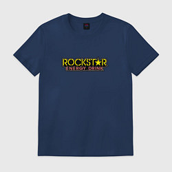 Футболка хлопковая мужская Rockstar energy logo, цвет: тёмно-синий