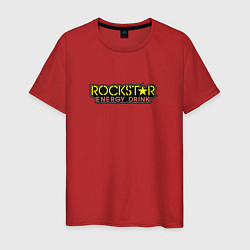 Футболка хлопковая мужская Rockstar energy logo, цвет: красный