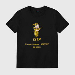 Футболка хлопковая мужская Istp одним словом- мастер, цвет: черный