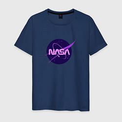 Футболка хлопковая мужская NASA logo, цвет: тёмно-синий