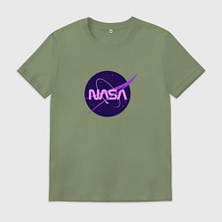 Футболка хлопковая мужская NASA logo, цвет: авокадо