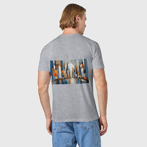 Мужская футболка Архитектура город абстракция / Меланж – фото 4
