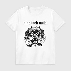 Футболка хлопковая мужская Nine Inch Nails - rock dog, цвет: белый
