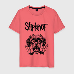 Футболка хлопковая мужская Slipknot - rock dog, цвет: коралловый