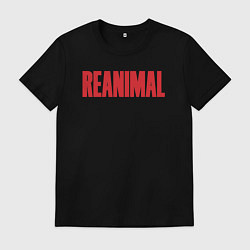 Футболка хлопковая мужская Reanimal logo, цвет: черный