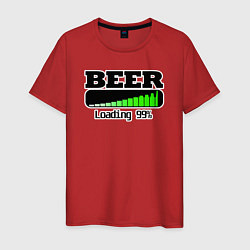 Футболка хлопковая мужская Beer loading, цвет: красный